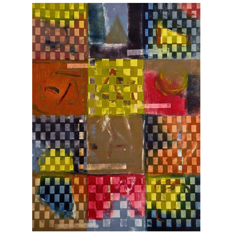 "Color Grid" Woven Monotype