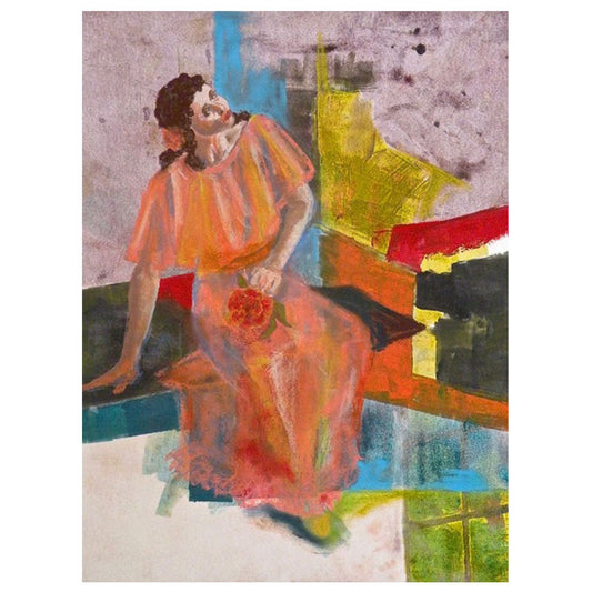 "After the Ball" Mixed Media Pastel on Monoprint