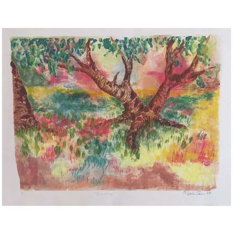 "Summercape" Monoprint Pastels