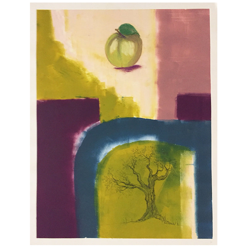 "The Old Apple Tree 2" Monoprint Pencil Pastels