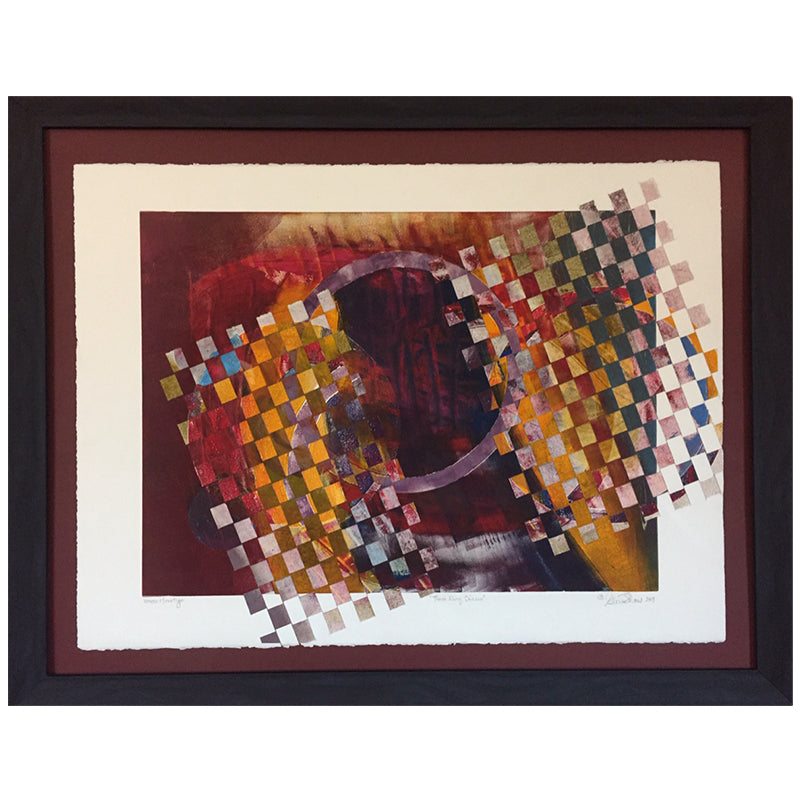 "Three Ring Circus Framed" Woven Monotype